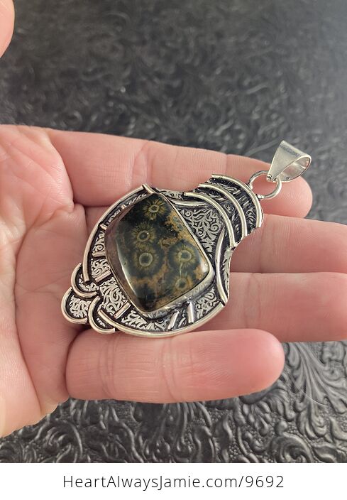 Natural Ocean Jasper Oj Crystal Stone Jewelry Pendant - #QoDeebTh9T8-4