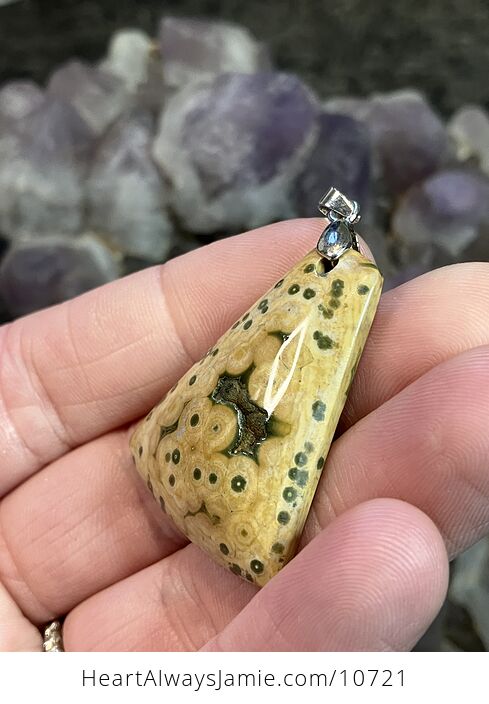 Natural Ocean Jasper Stone Jewelry Pendant - #VY8pJwZE5AE-8