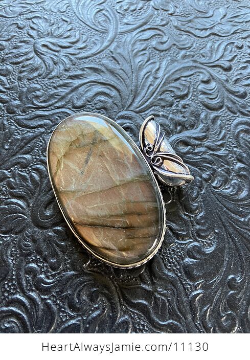 Natural Orange Flash Labradorite Crystal Stone Jewelry Pendant - #pzv6hzfhAm0-9
