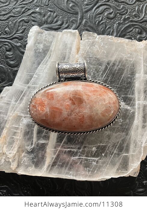 Natural Orange Sunstone Crystal Stone Jewelry Pendant - #bsHD1FEkcHw-3