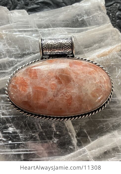 Natural Orange Sunstone Crystal Stone Jewelry Pendant - #bsHD1FEkcHw-7