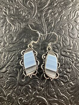 Natural Oregon Owyhee Blue Opal Crystal Stone Jewelry Earrings #q9IyrudjMX8