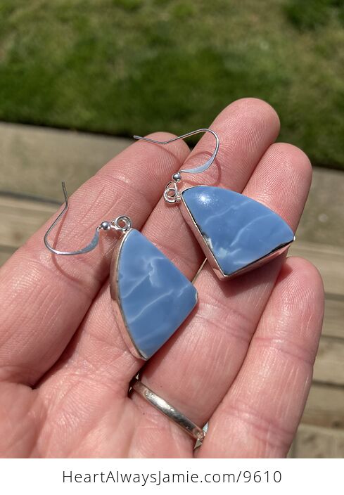 Natural Oregon Owyhee Blue Opal Crystal Stone Jewelry Earrings - #RzbyMAra6uA-6