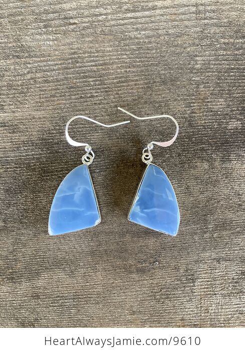 Natural Oregon Owyhee Blue Opal Crystal Stone Jewelry Earrings - #RzbyMAra6uA-2