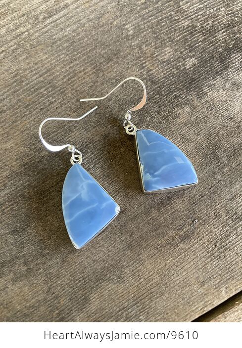 Natural Oregon Owyhee Blue Opal Crystal Stone Jewelry Earrings - #RzbyMAra6uA-4