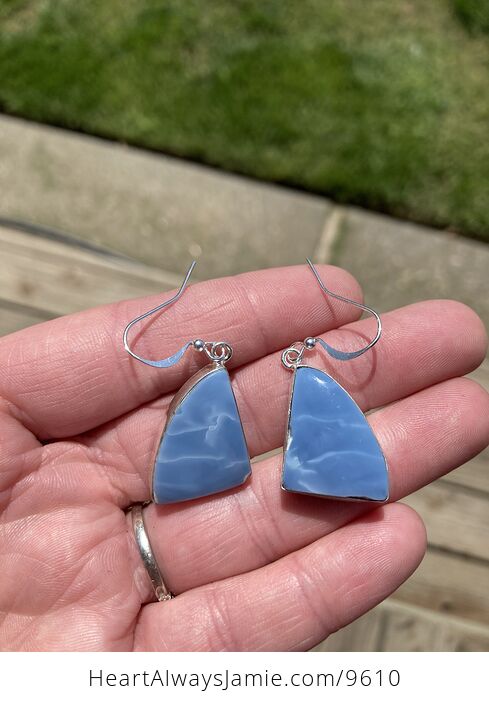 Natural Oregon Owyhee Blue Opal Crystal Stone Jewelry Earrings - #RzbyMAra6uA-1