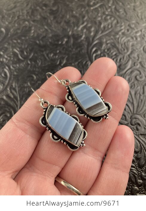 Natural Oregon Owyhee Blue Opal Crystal Stone Jewelry Earrings - #q9IyrudjMX8-3