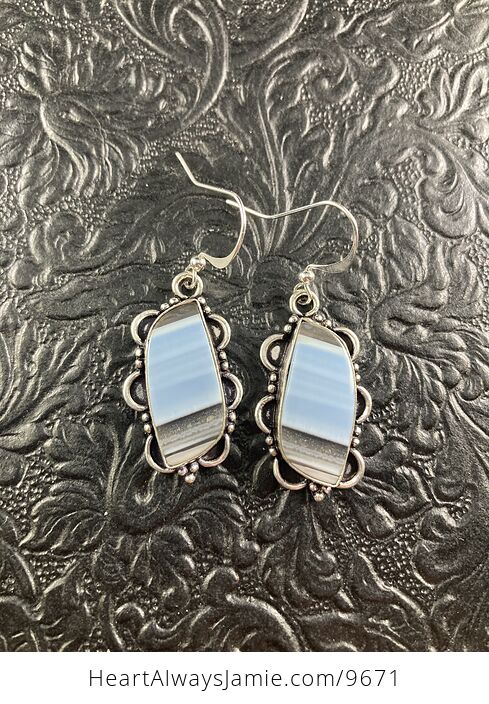 Natural Oregon Owyhee Blue Opal Crystal Stone Jewelry Earrings - #q9IyrudjMX8-1