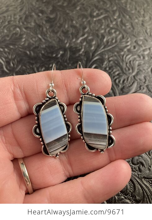 Natural Oregon Owyhee Blue Opal Crystal Stone Jewelry Earrings - #q9IyrudjMX8-2