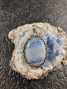 Natural Oregon Owyhee Blue Opal Crystal Stone Jewelry Pendant #60NsXmKM5C4