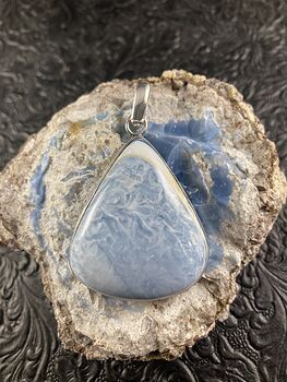 Natural Oregon Owyhee Blue Opal Crystal Stone Jewelry Pendant #WckzdakI8f4