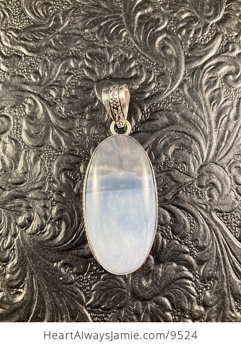 Natural Oregon Owyhee Blue Opal Crystal Stone Jewelry Pendant - #6GXAp94kFHk-2