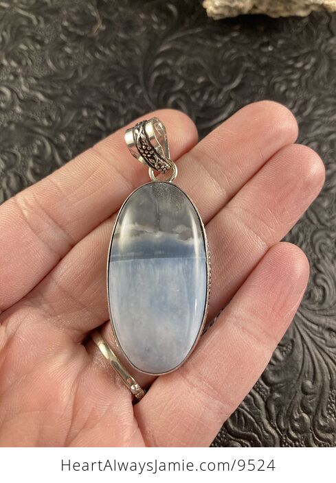 Natural Oregon Owyhee Blue Opal Crystal Stone Jewelry Pendant - #6GXAp94kFHk-4