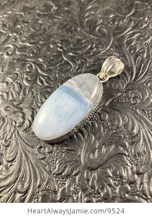 Natural Oregon Owyhee Blue Opal Crystal Stone Jewelry Pendant - #6GXAp94kFHk-3