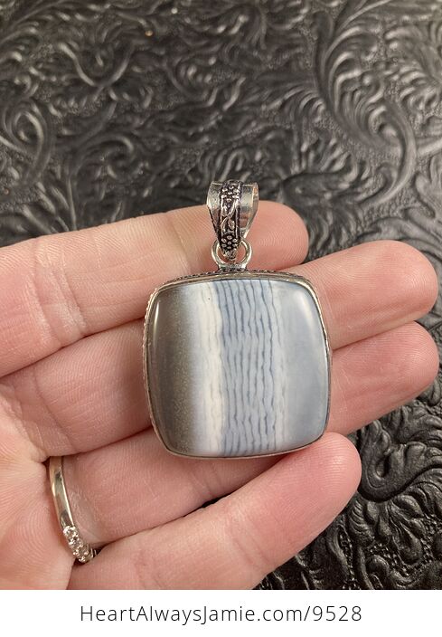 Natural Oregon Owyhee Blue Opal Crystal Stone Jewelry Pendant - #OueyLPM0Hmw-2