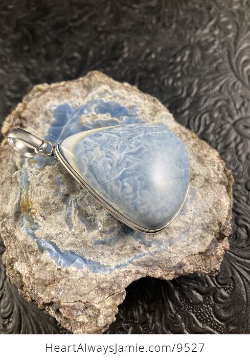 Natural Oregon Owyhee Blue Opal Crystal Stone Jewelry Pendant - #WckzdakI8f4-5