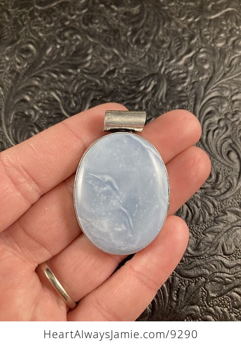 Natural Oregon Owyhee Blue Opal Crystal Stone Jewelry Pendant - #xwLw6L6zGss-2