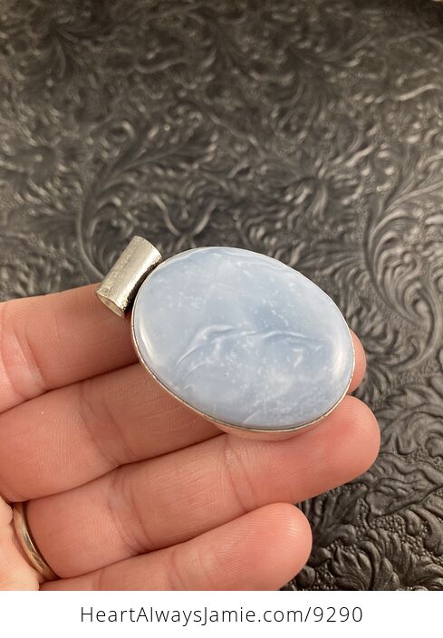 Natural Oregon Owyhee Blue Opal Crystal Stone Jewelry Pendant - #xwLw6L6zGss-6