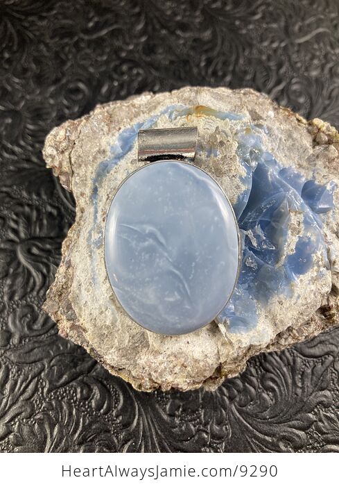 Natural Oregon Owyhee Blue Opal Crystal Stone Jewelry Pendant - #xwLw6L6zGss-1