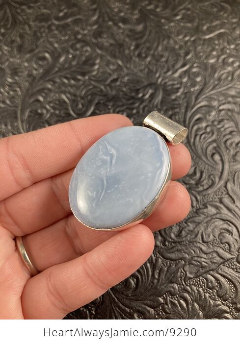 Natural Oregon Owyhee Blue Opal Crystal Stone Jewelry Pendant - #xwLw6L6zGss-5