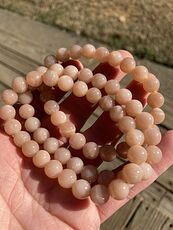Natural Peach Moonstone 8mm Beaded Gemstone Jewelry Crystal Bracelet #ymP8QEQfzVY