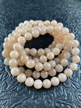 Natural Peach Moonstone 8mm Gemstone Jewelry Bracelet #ymP8QEQfzVY