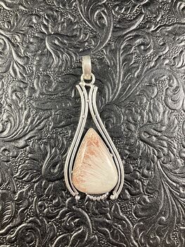 Natural Peach Scolecite Crystal Stone Jewelry Pendant #V5iCyqCxEnY