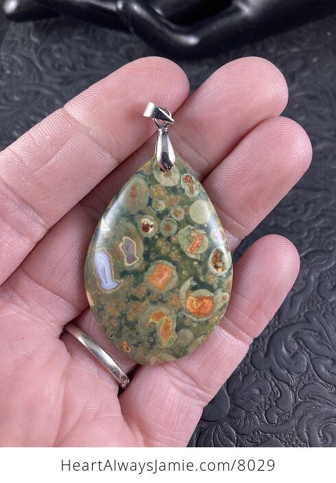 Natural Peacock Jasper Stone Jewelry Pendant - #YU1SIIrsiGc-1