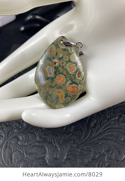 Natural Peacock Jasper Stone Jewelry Pendant - #YU1SIIrsiGc-7