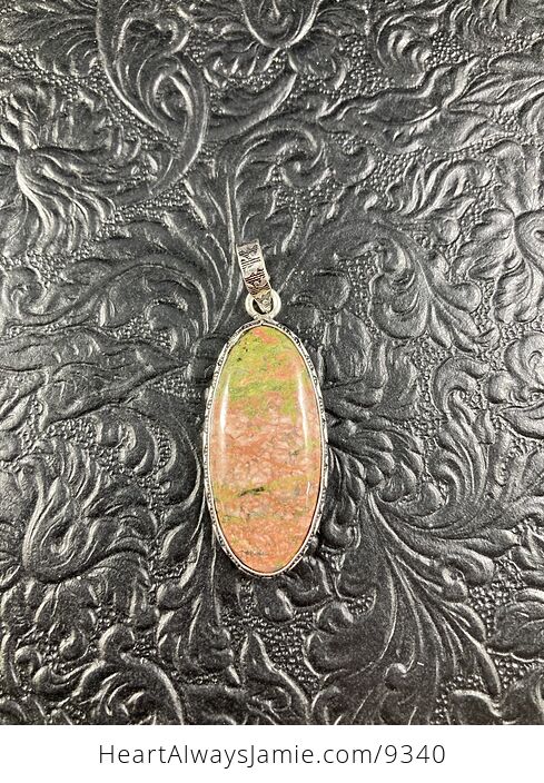 Natural Pink and Green Unakite Crystal Stone Jewelry Pendant - #hSqWC2jVVhQ-3