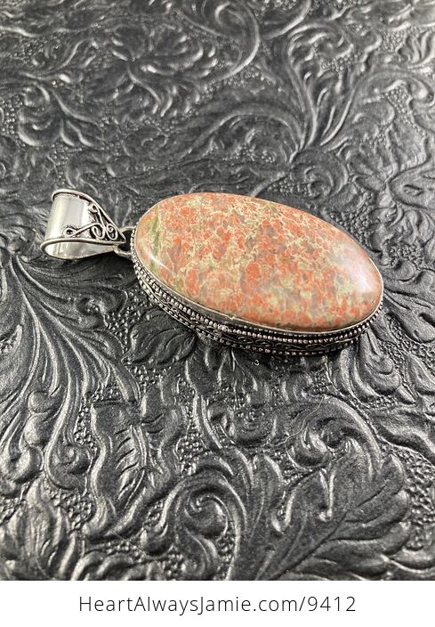 Natural Pink and Green Unakite Crystal Stone Jewelry Pendant - #oSgiycHJ914-3