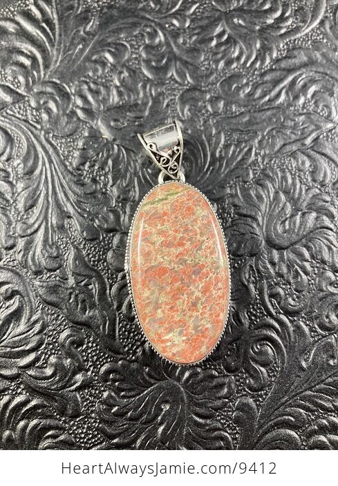 Natural Pink and Green Unakite Crystal Stone Jewelry Pendant - #oSgiycHJ914-2