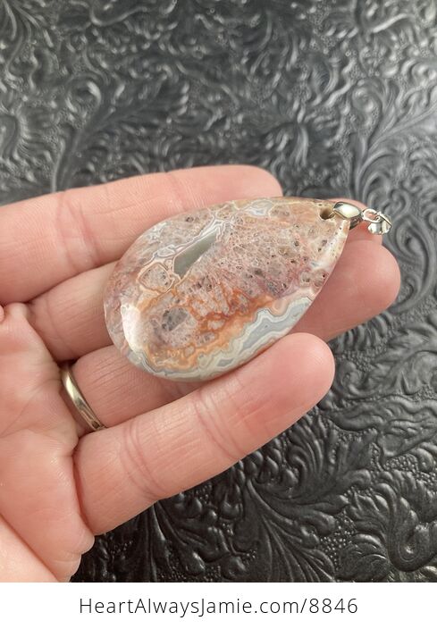 Natural Pink Crazy Lace Agate Crystal Stone Jewelry Pendant - #8yxqPORCjeo-4