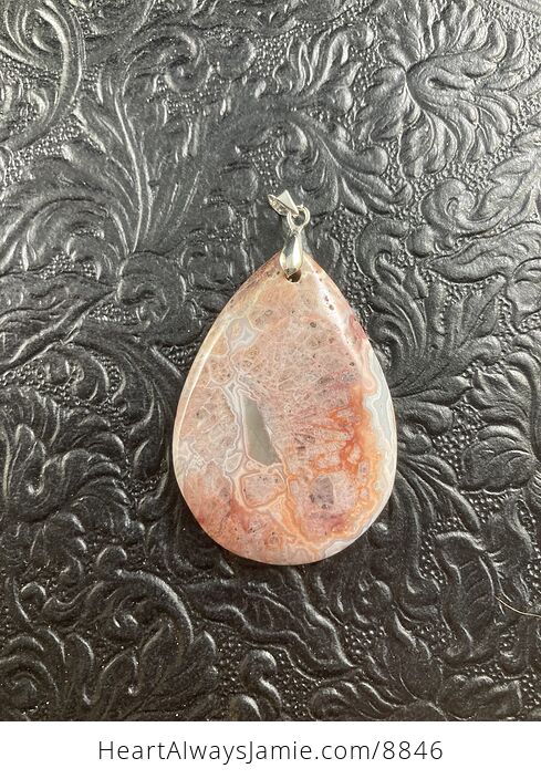 Natural Pink Crazy Lace Agate Crystal Stone Jewelry Pendant - #8yxqPORCjeo-1