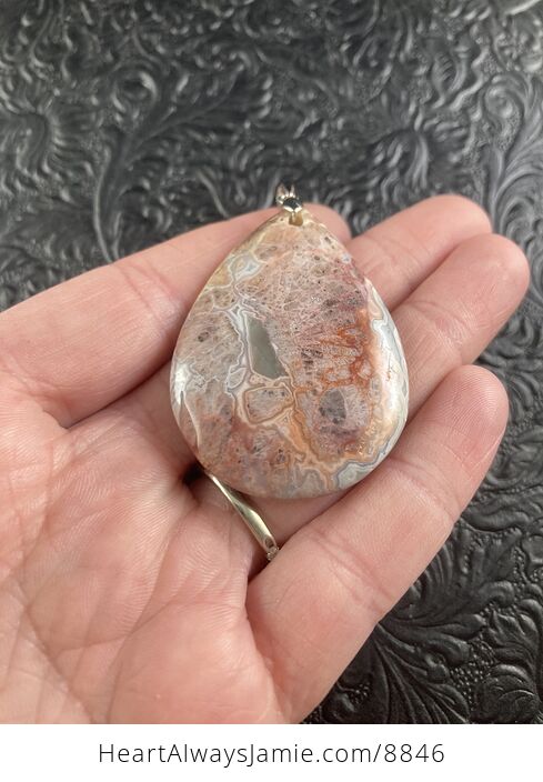 Natural Pink Crazy Lace Agate Crystal Stone Jewelry Pendant - #8yxqPORCjeo-6
