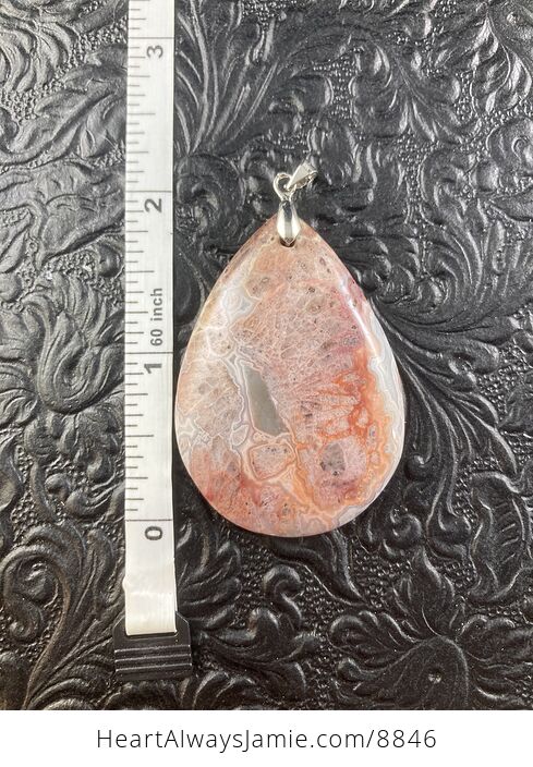 Natural Pink Crazy Lace Agate Crystal Stone Jewelry Pendant - #8yxqPORCjeo-2