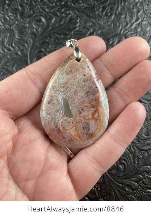 Natural Pink Crazy Lace Agate Crystal Stone Jewelry Pendant - #8yxqPORCjeo-5