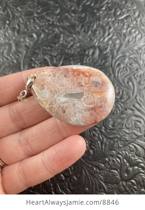 Natural Pink Crazy Lace Agate Crystal Stone Jewelry Pendant - #8yxqPORCjeo-3
