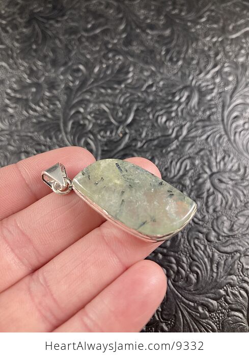 Natural Prehnite with Epidote Crystal Stone Jewelry Pendant - #G2vlFIcZug0-6