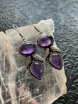 Natural Purple Amethyst Stone Crystal Earrings Jewelry #fiQlJ0e7XgQ
