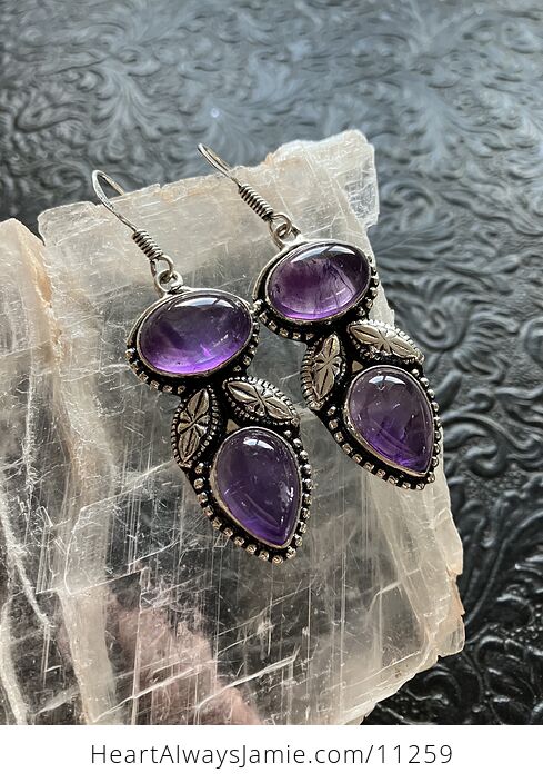 Natural Purple Amethyst Stone Crystal Earrings Jewelry - #fiQlJ0e7XgQ-1