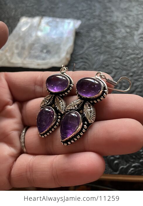 Natural Purple Amethyst Stone Crystal Earrings Jewelry - #fiQlJ0e7XgQ-4