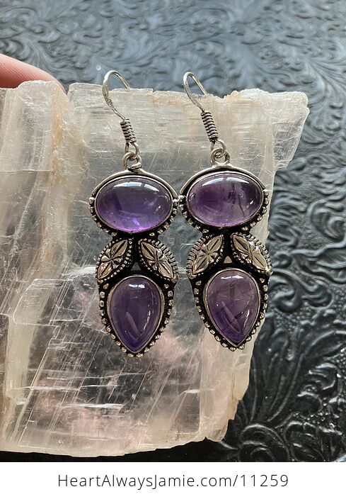 Natural Purple Amethyst Stone Crystal Earrings Jewelry - #fiQlJ0e7XgQ-6