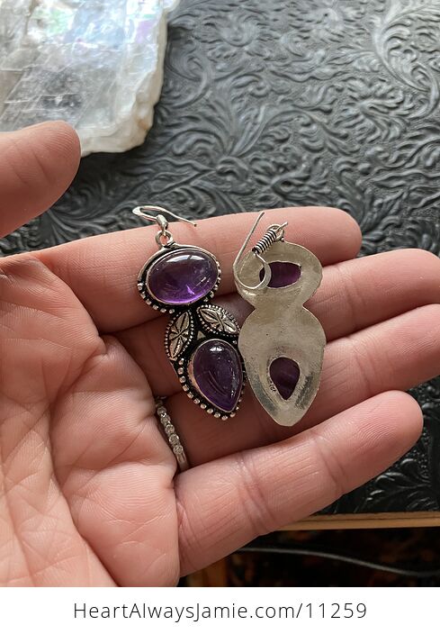 Natural Purple Amethyst Stone Crystal Earrings Jewelry - #fiQlJ0e7XgQ-5