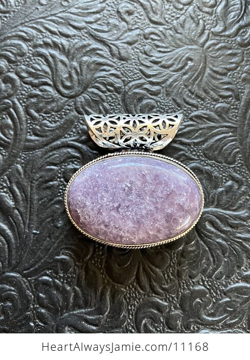 Natural Purple Lepidolite Crystal Stone Jewelry Pendant - #25aFHwv3ueM-5