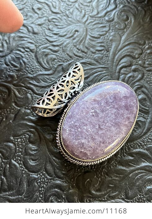Natural Purple Lepidolite Crystal Stone Jewelry Pendant - #25aFHwv3ueM-6