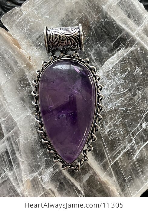Natural Purple Star Amethyst Crystal Stone Jewelry Pendant - #kE3wpFpNiyw-1