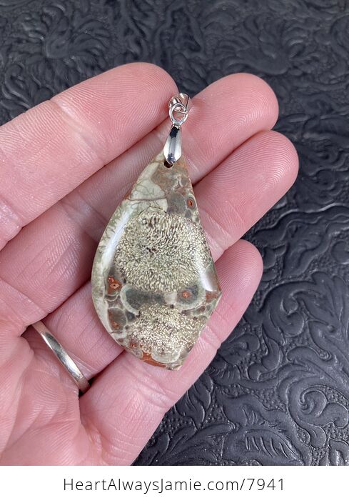 Natural Rain Forest Jasper Stone Jewelry Pendant - #3yHhx21j8Y0-1