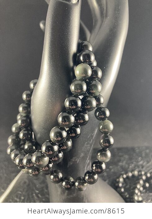 Natural Rainbow Obsidian Heaven Eye 8mm Gemstone Jewelry Bracelet - #iAjWFg6r8b0-10