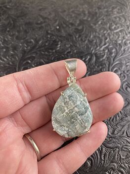 Natural Raw Aquamarine Crystal Stone Jewelry Pendant #gyrFG5ldvEk
